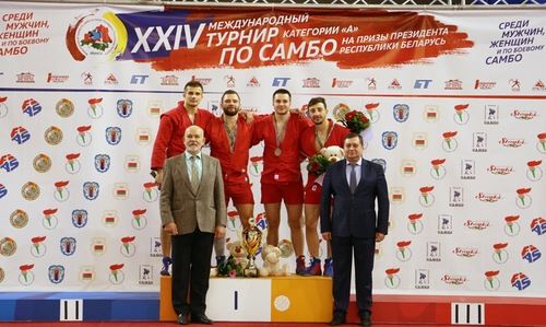 
<p>                                Победители 2-го дня Международного турнира по самбо в Беларуси</p>
<p>                        
